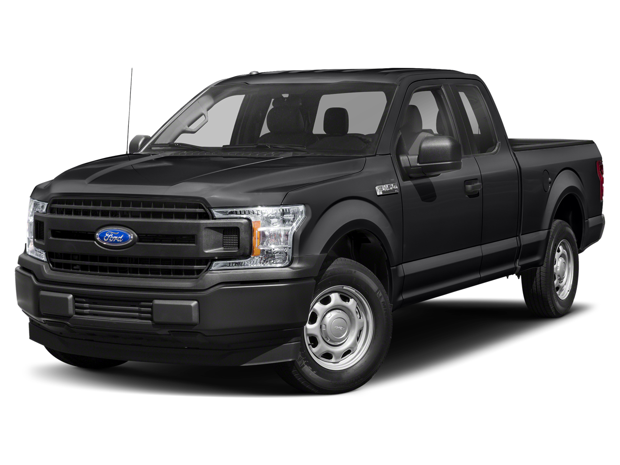 2018 Ford F-150 XLT in Shadow Black — front three-quarter view