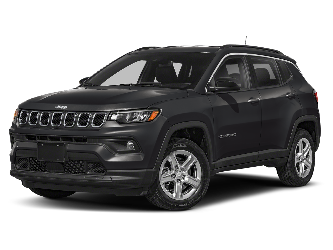 2023 Jeep Compass (RED) Edition in Diamond Black Crystal Pearlcoat — front three-quarter view