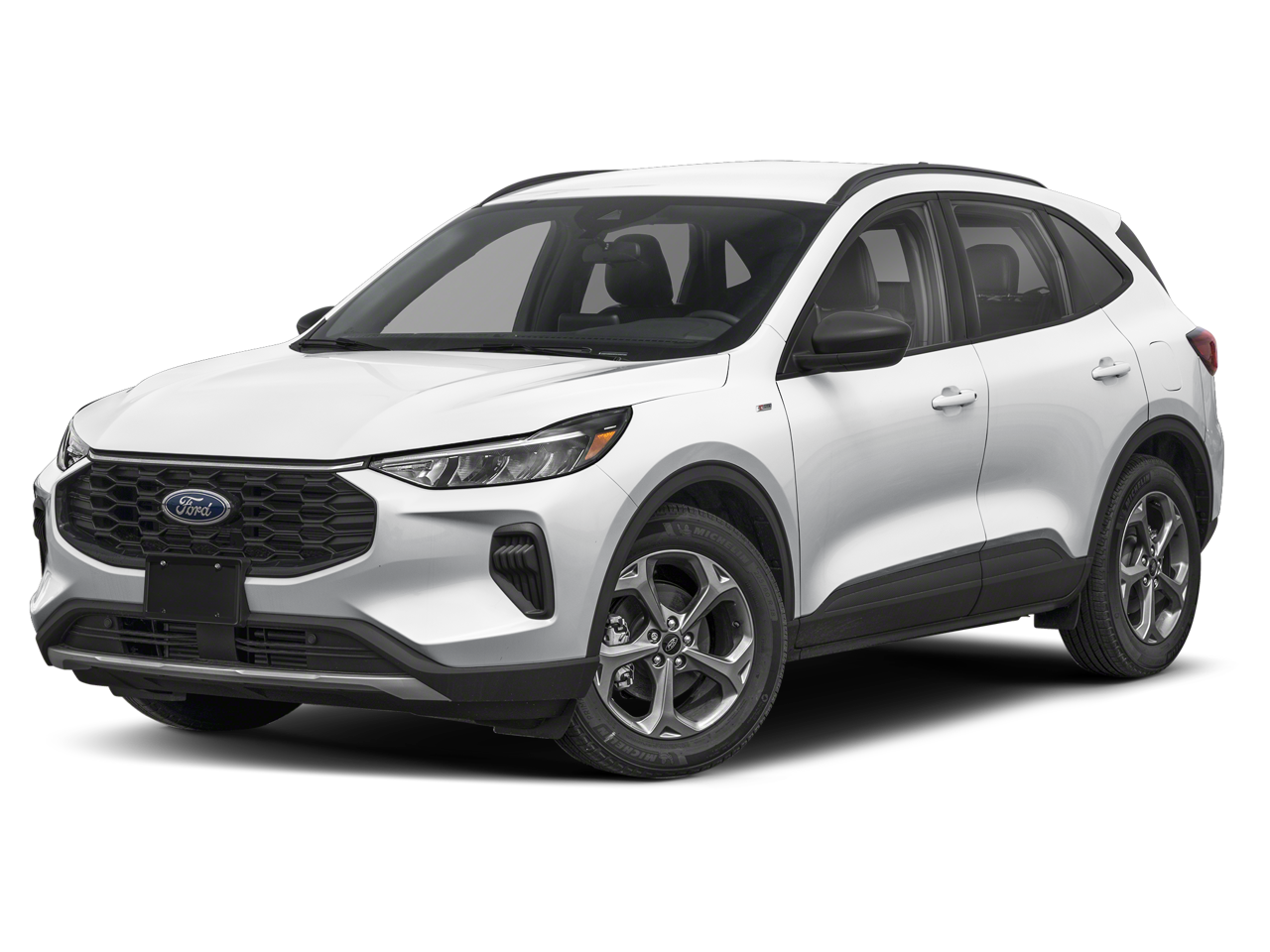 2025 Ford Escape ST-Line in Space Silver Metallic — front three-quarter view
