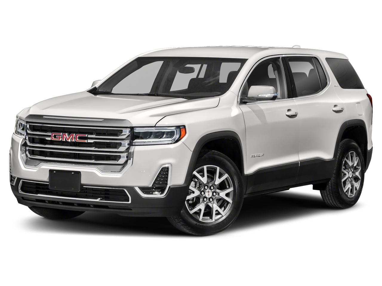 2020 GMC Acadia SLT in Dark Sky Metallic — front three-quarter view