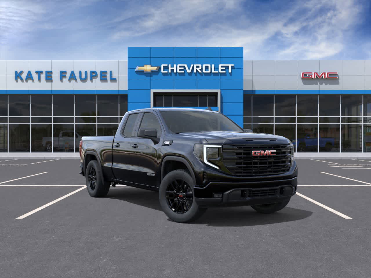 2026 GMC Sierra 1500 Elevation in Onyx Black — front three-quarter view