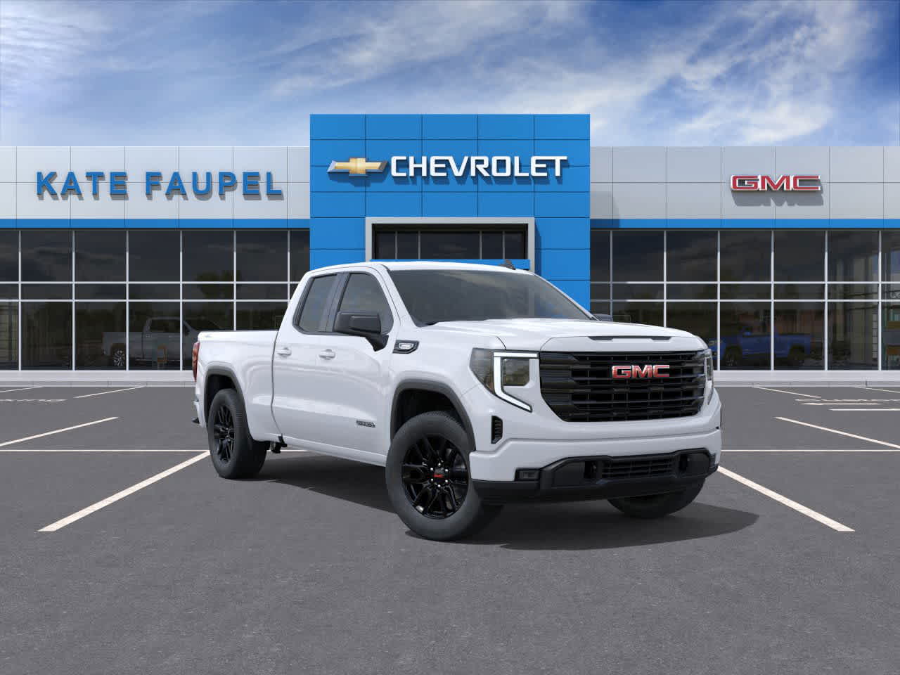 2026 GMC Sierra 1500 Elevation in Summit White — front three-quarter view