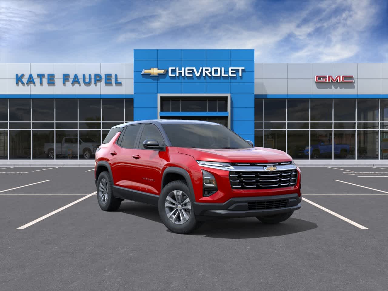 2026 Chevrolet Equinox LT in Radiant Red Tintcoat — front three-quarter view
