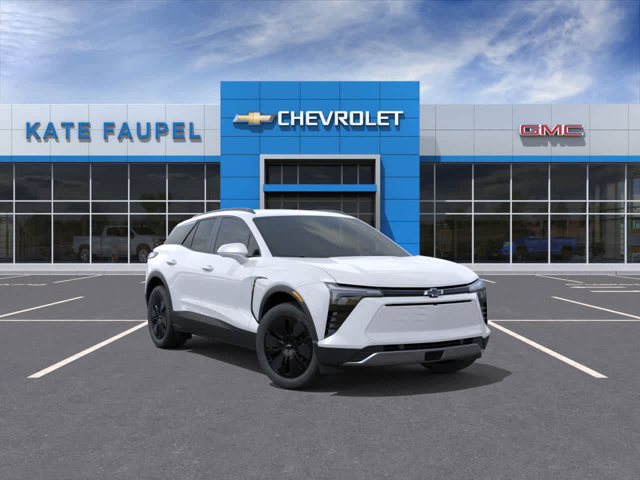 2026 Chevrolet Blazer EV LT in Summit White — front three-quarter view