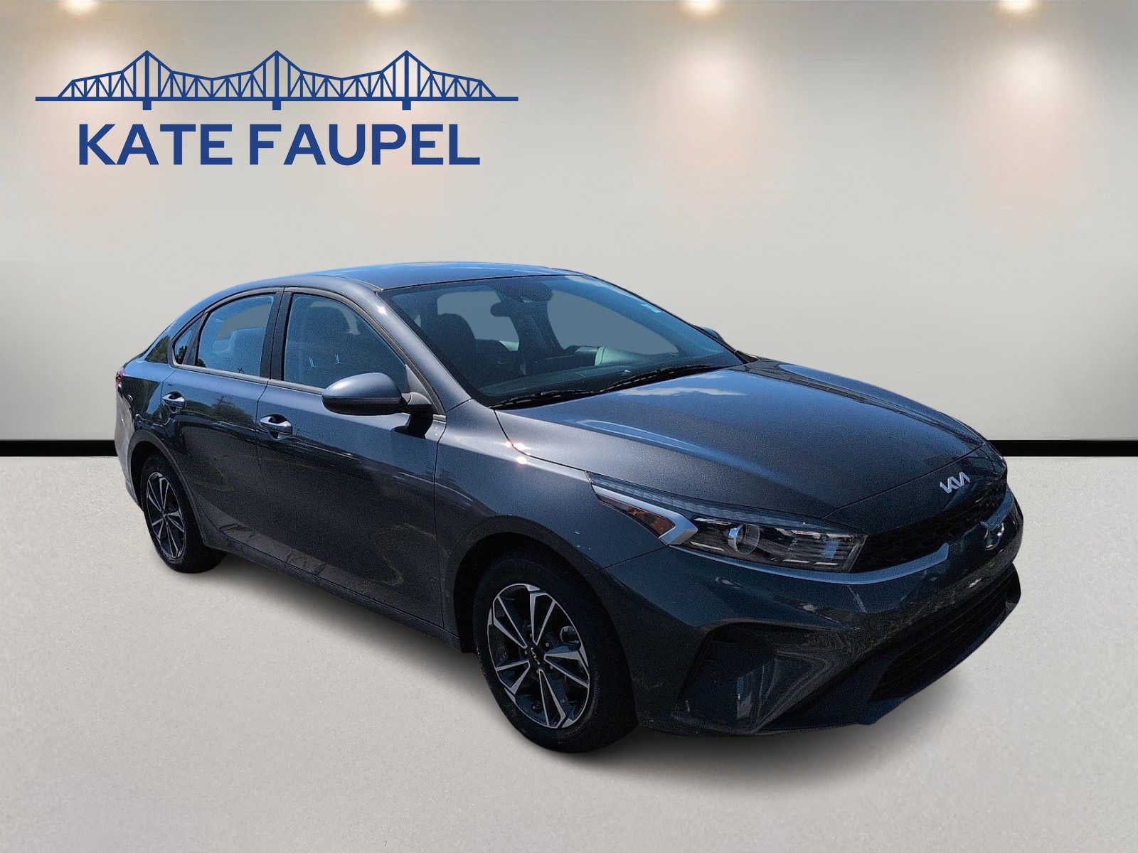2024 Kia Forte LXS in Gray — front three-quarter view