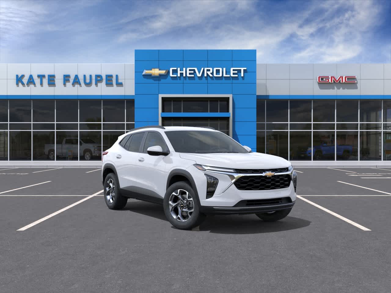 2026 Chevrolet Trax LT in Summit White — front three-quarter view