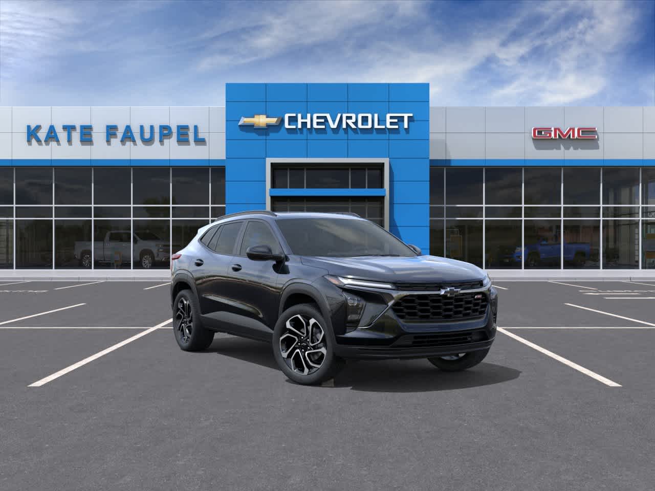 2026 Chevrolet Trax 2RS in Mosaic Black Metallic — front three-quarter view