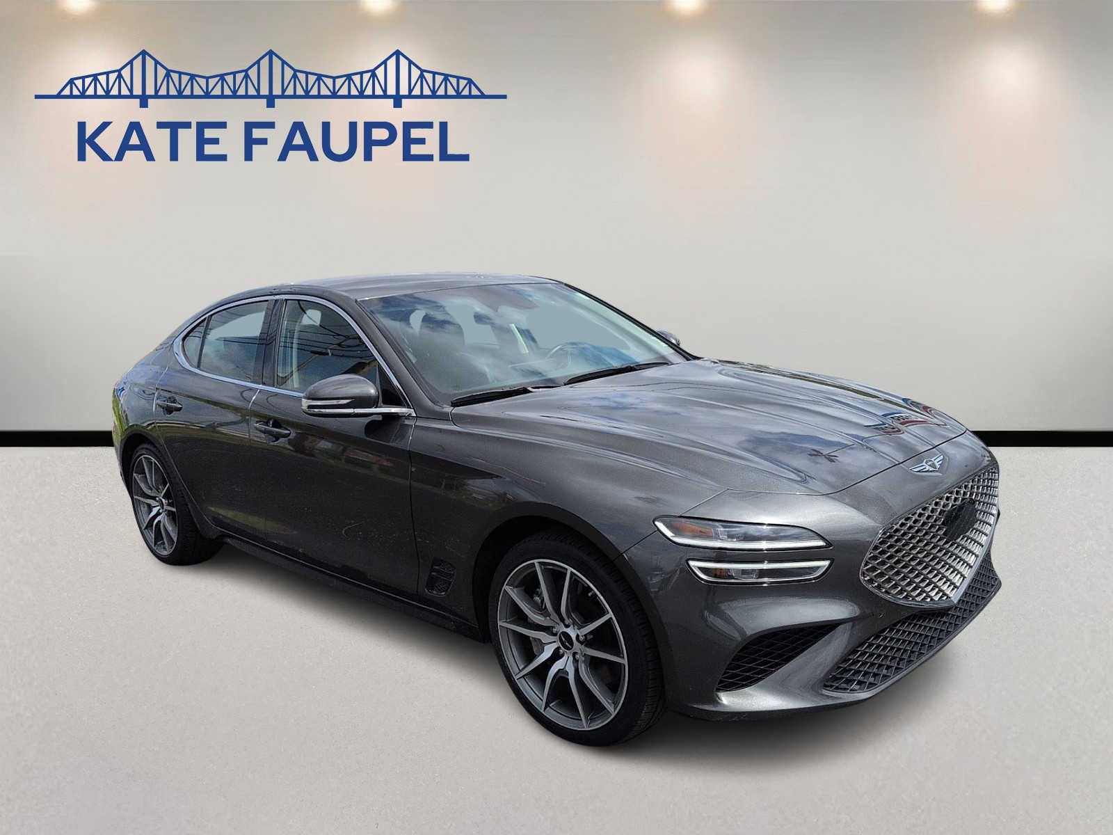 2025 Genesis G70 2.5T in Gray — front three-quarter view