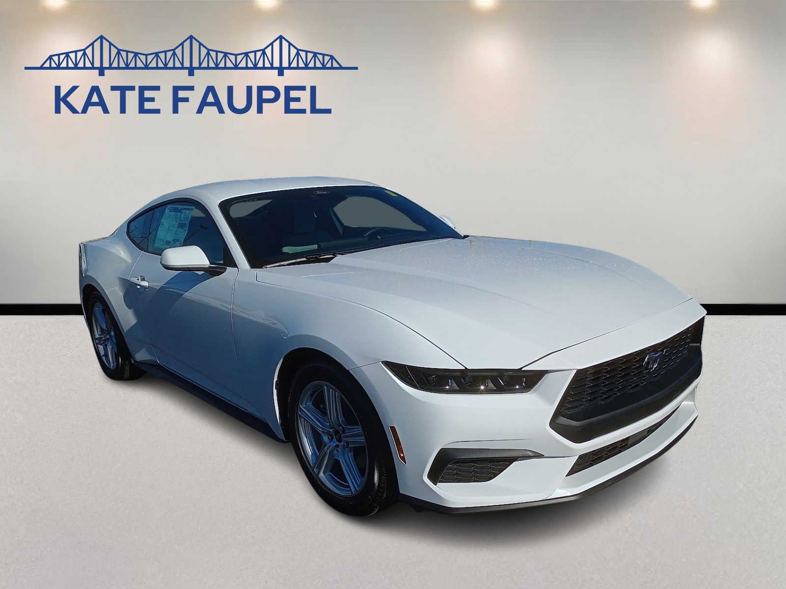 2026 Ford Mustang EcoBoost in Oxford White — front three-quarter view