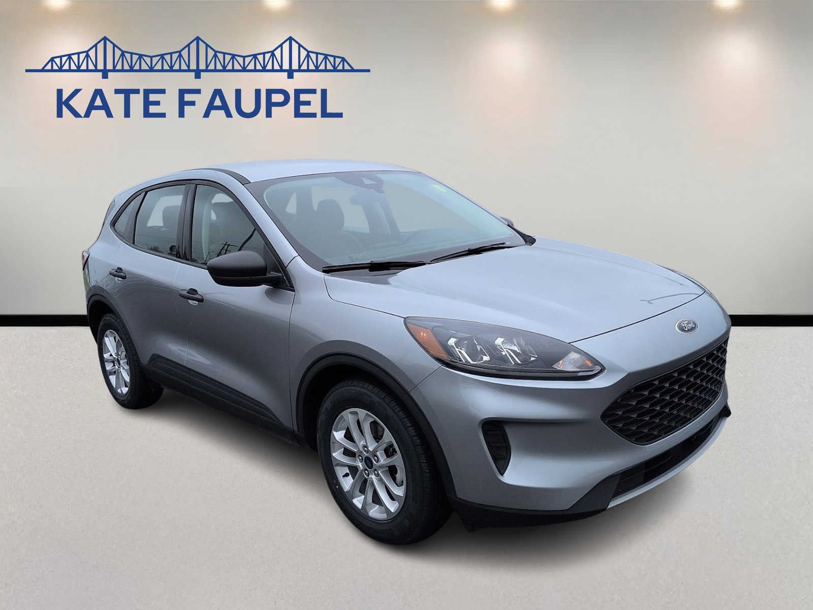 2022 Ford Escape S in Iconic Silver Metallic — front three-quarter view