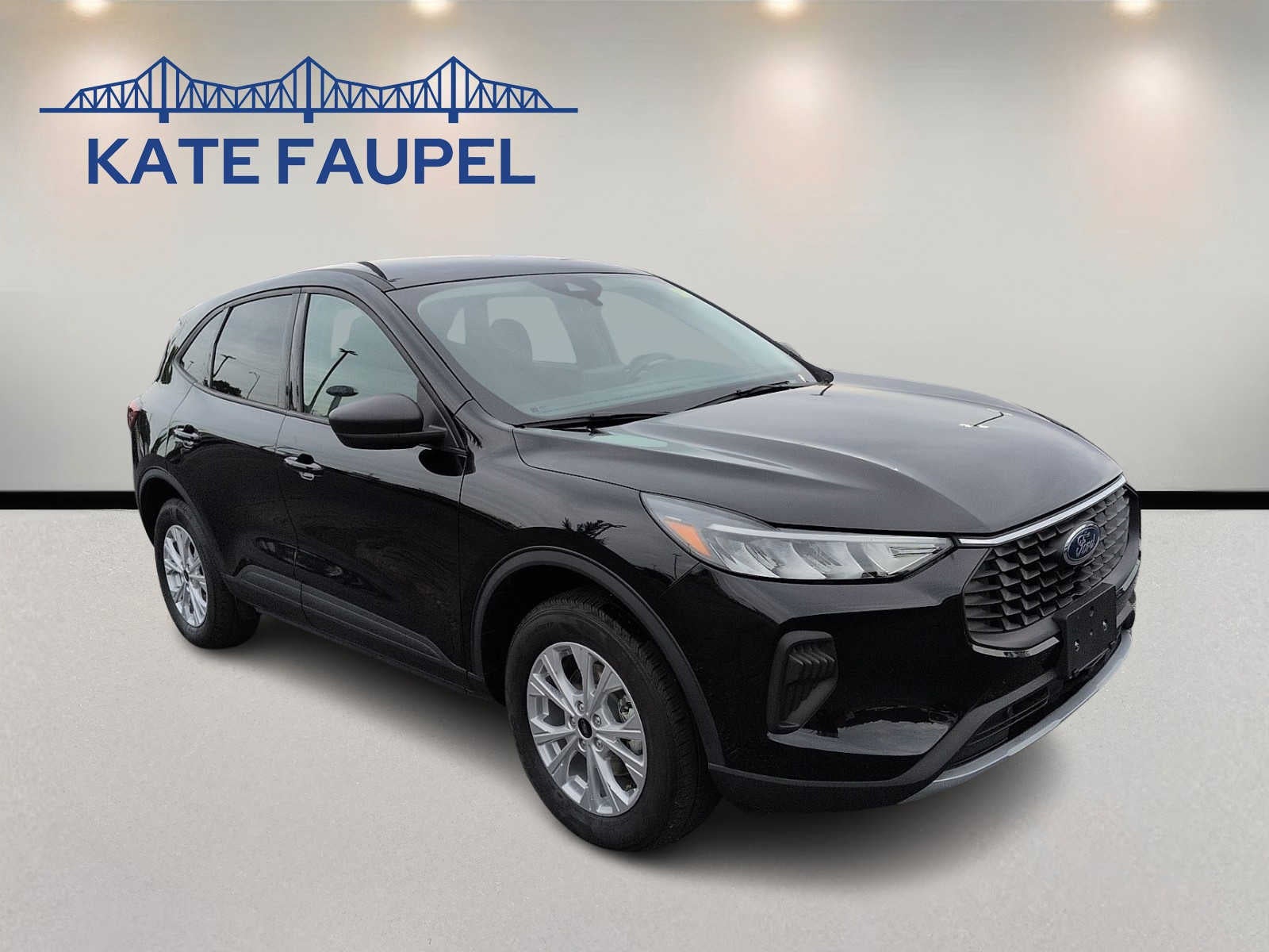 2025 Ford Escape Active in Agate Black Metallic — front three-quarter view