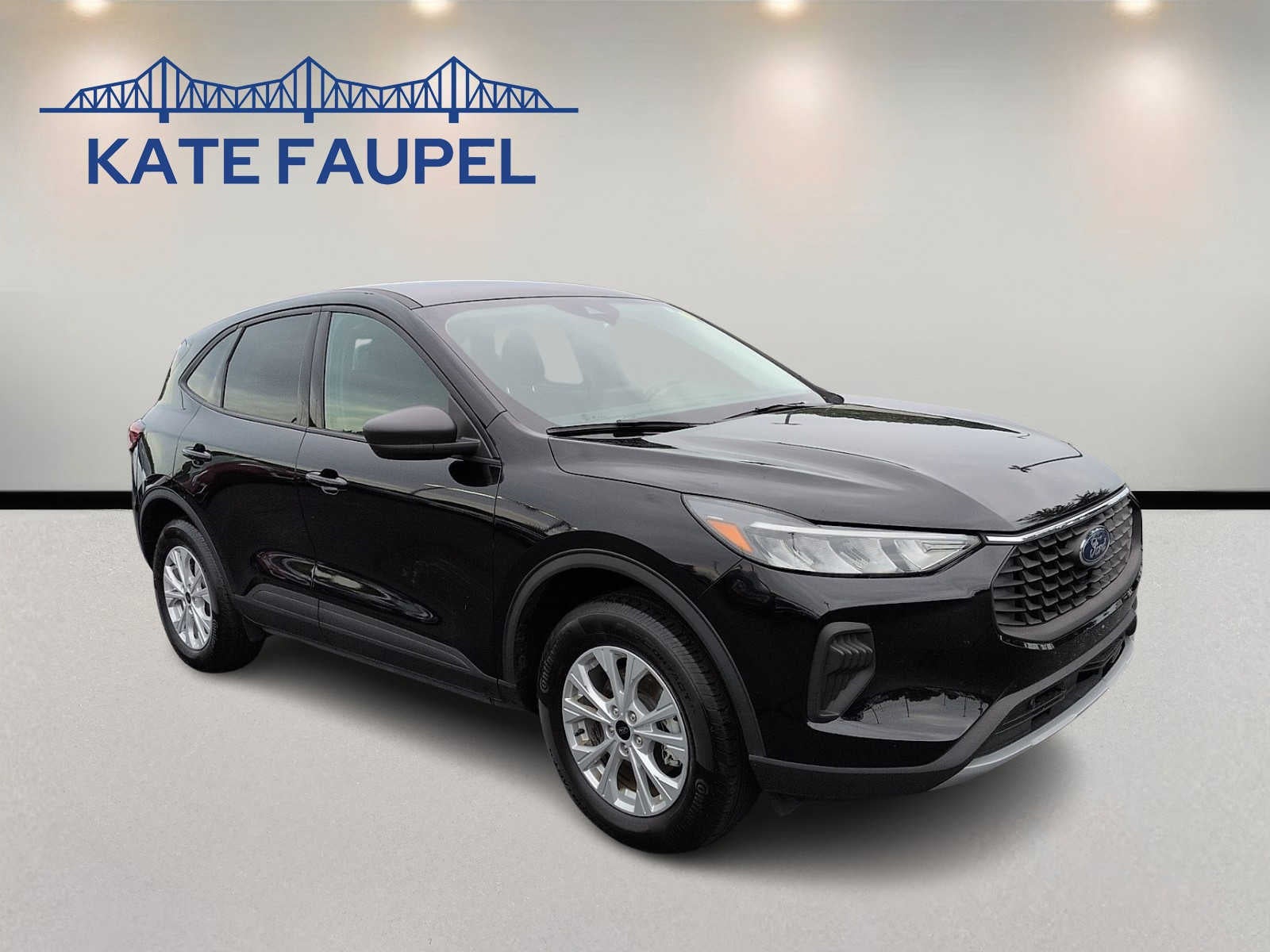 2025 Ford Escape Active in Agate Black Metallic — front three-quarter view