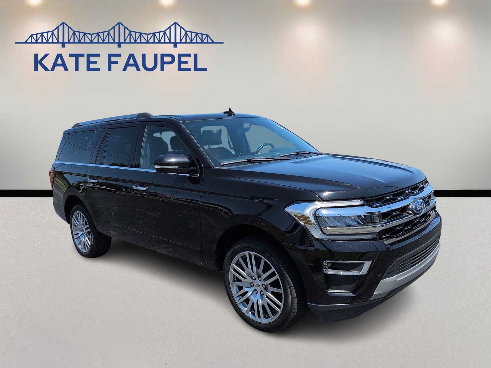 2024 Ford Expedition Max Limited in Agate Black Metallic — front three-quarter view
