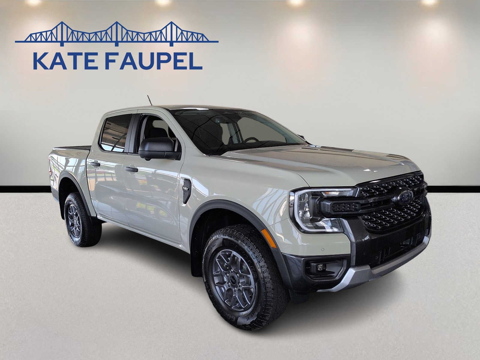 2026 Ford Ranger XLT in Desert Sand — front three-quarter view