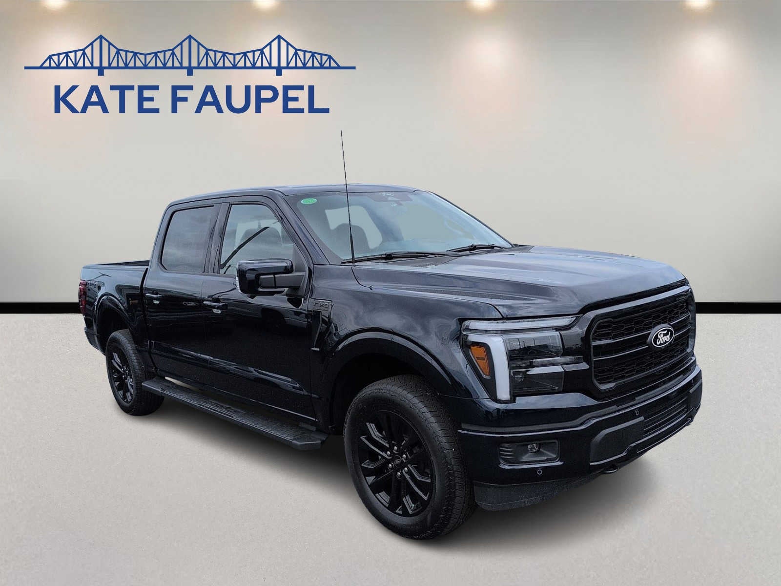 2026 Ford F-150 LARIAT in Antimatter Blue Metallic — front three-quarter view