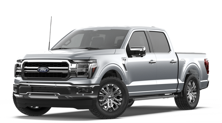 2026 Ford F-150 LARIAT in Iconic Silver Metallic — front three-quarter view