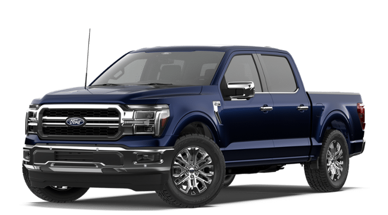 2026 Ford F-150 LARIAT in Antimatter Blue Metallic — front three-quarter view