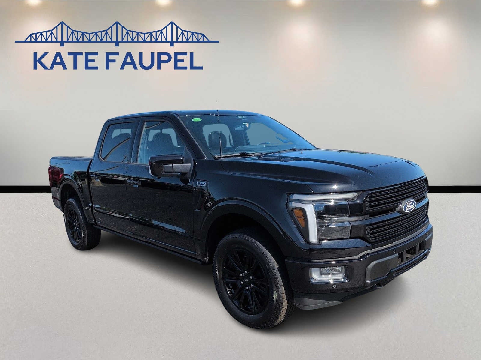 2026 Ford F-150 Platinum in Agate Black Metallic — front three-quarter view