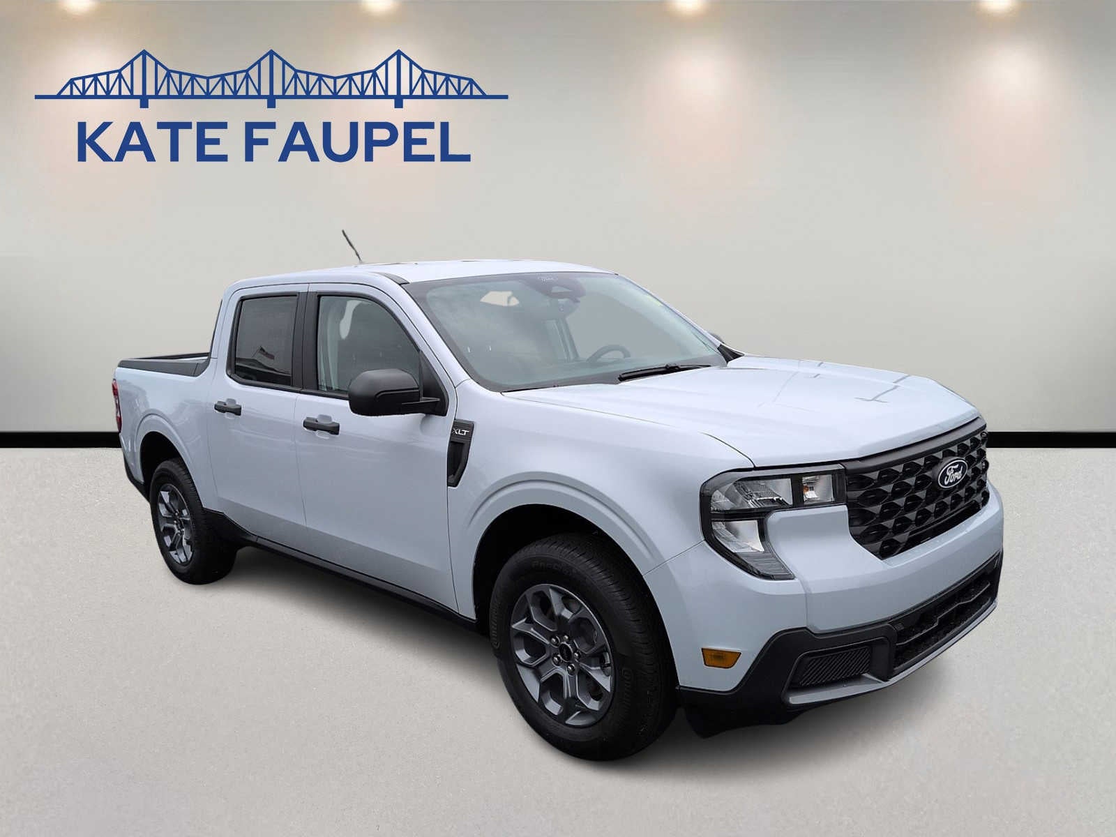 2026 Ford Maverick XLT in Space White Metallic — front three-quarter view