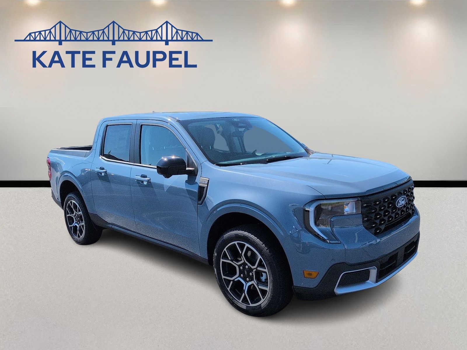 2026 Ford Maverick LARIAT in Azure Gray Metallic Tri-Coat — front three-quarter view